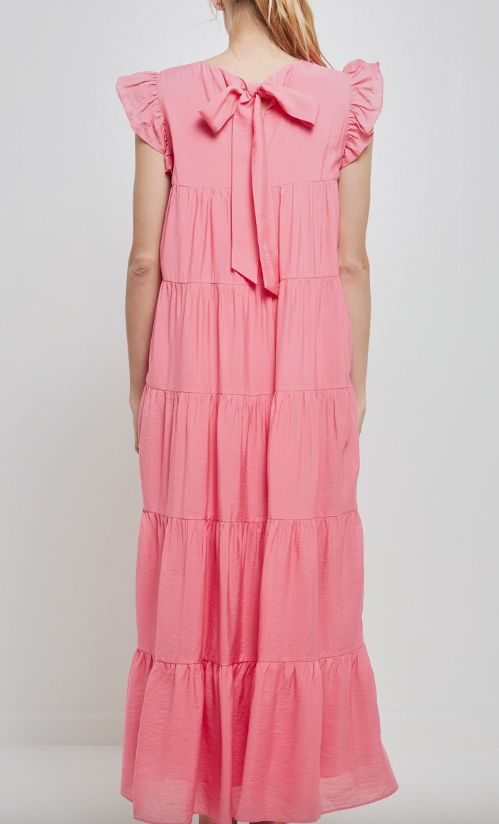 Pink Tiered Maxi Dress