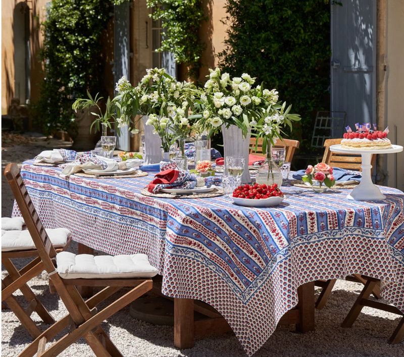 Provence Avignon Red and Blue Tablecloth