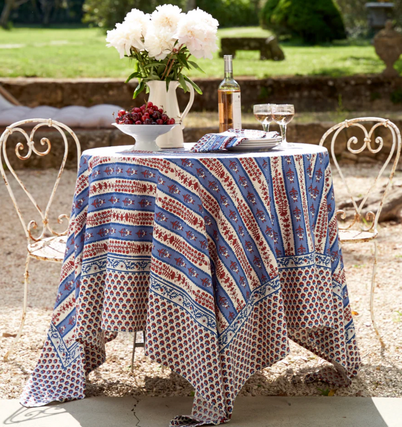 Provence Avignon Red and Blue Tablecloth