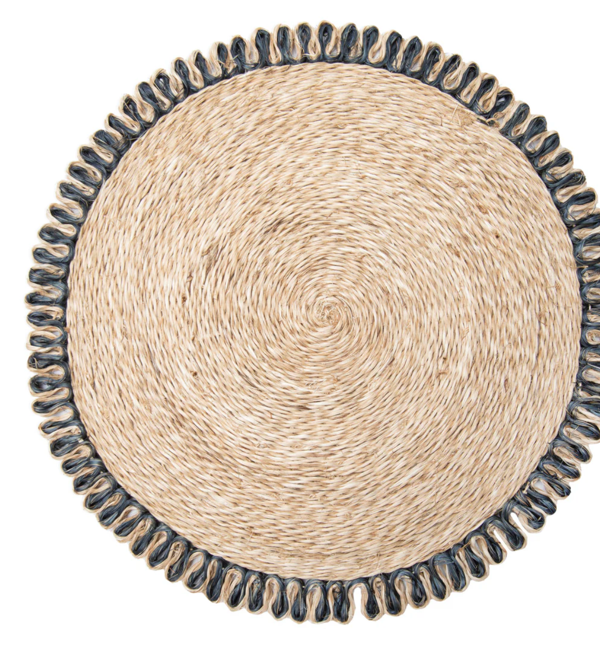 Loopy Abaca Natural and Navy 15" Placemats