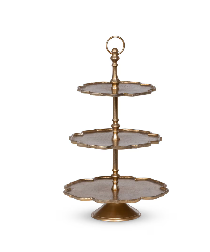 Scallop Edge Cast Aluminum Tiered Server