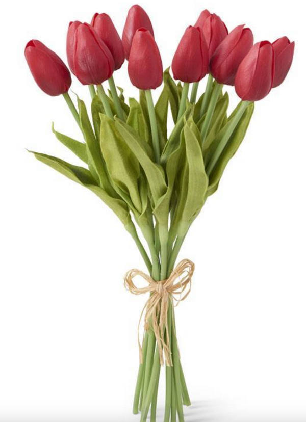 Faux Real Touch Tulip Bundle- 12 Stems, Asst colors