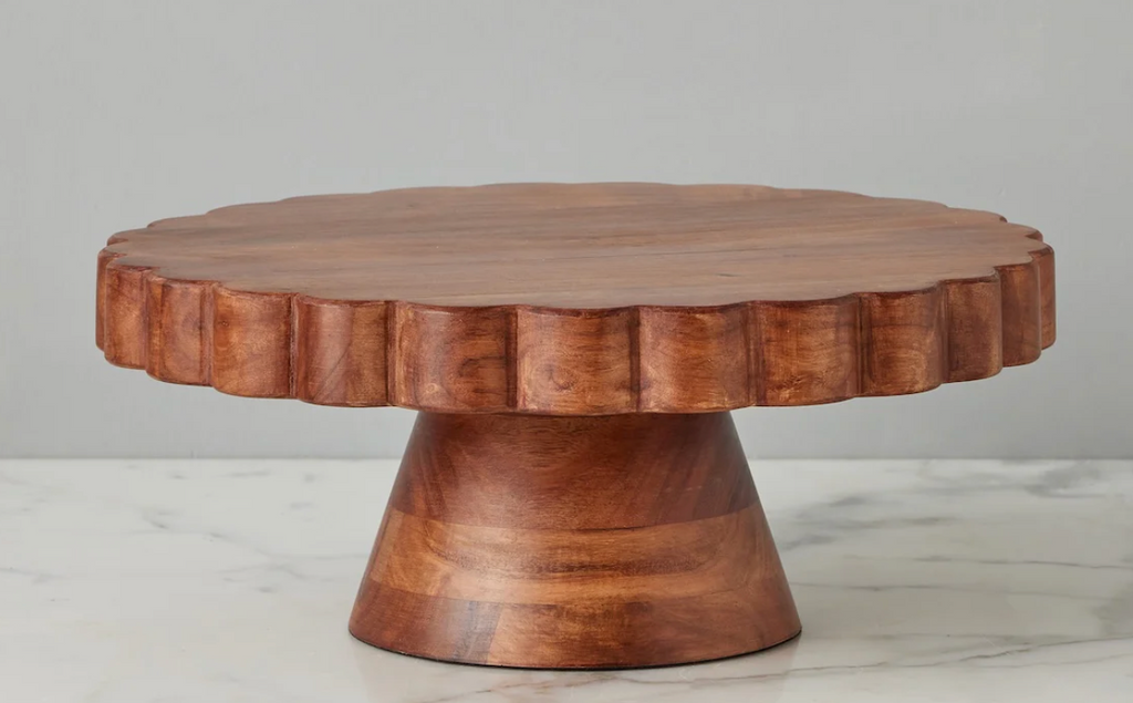 Natural Scalloped Cake Stand