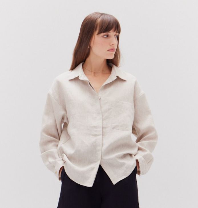 Greige Linen Shirt