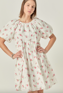 Floral Cotton Embroidered Dress