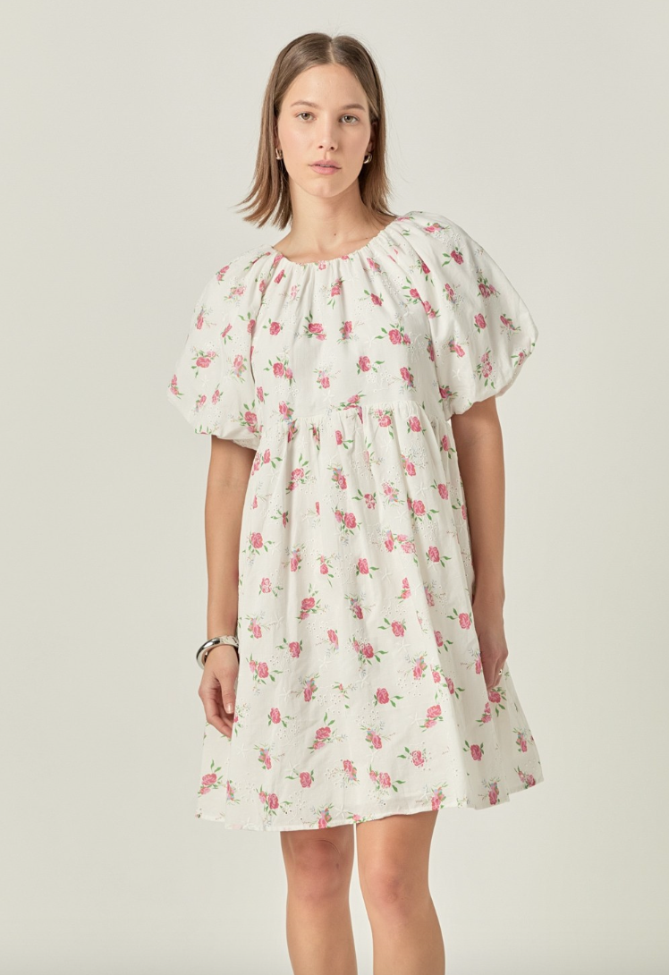 Floral Cotton Embroidered Dress