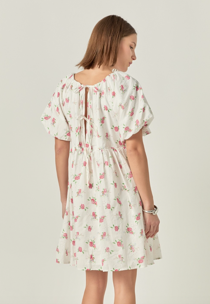 Floral Cotton Embroidered Dress