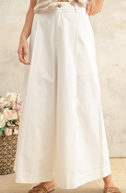 Cotton Twill Wide Leg Pant