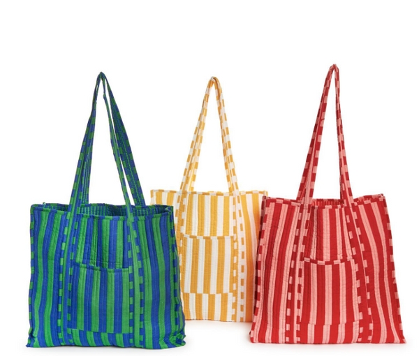 Cotton Striped Reversible Tote Bag