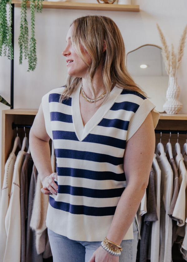 Paterne Stripe Sweater Vest