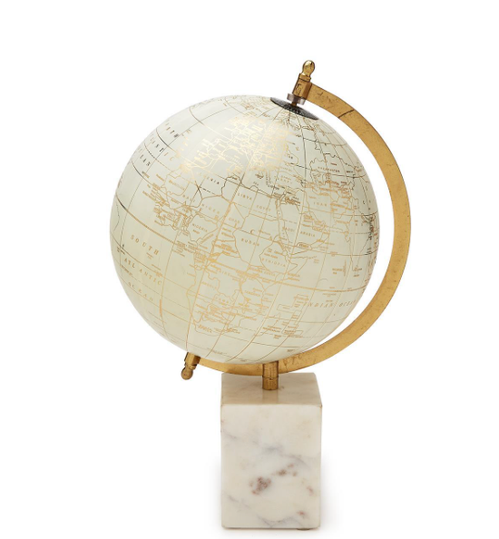 Hermitage White Globe on Marble Base