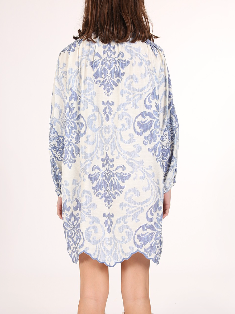 Floral and Paisley Bowtie Mini Dress