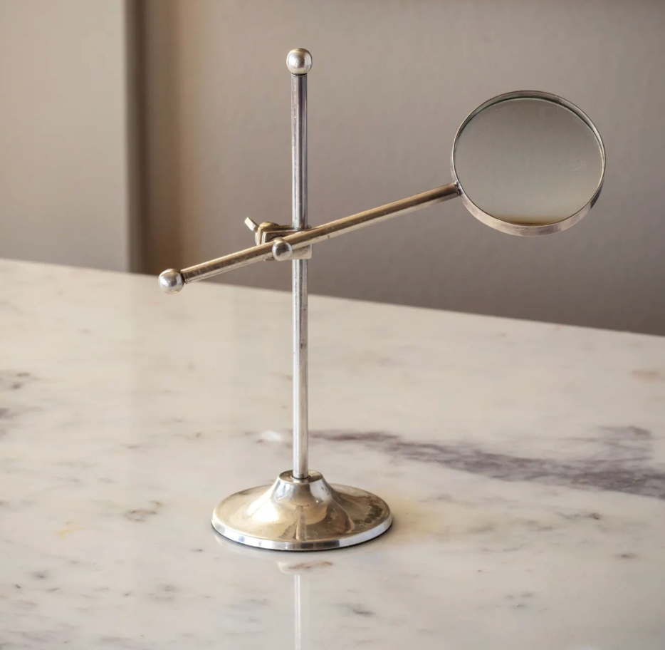 Antique Silver Standing Looking Glass