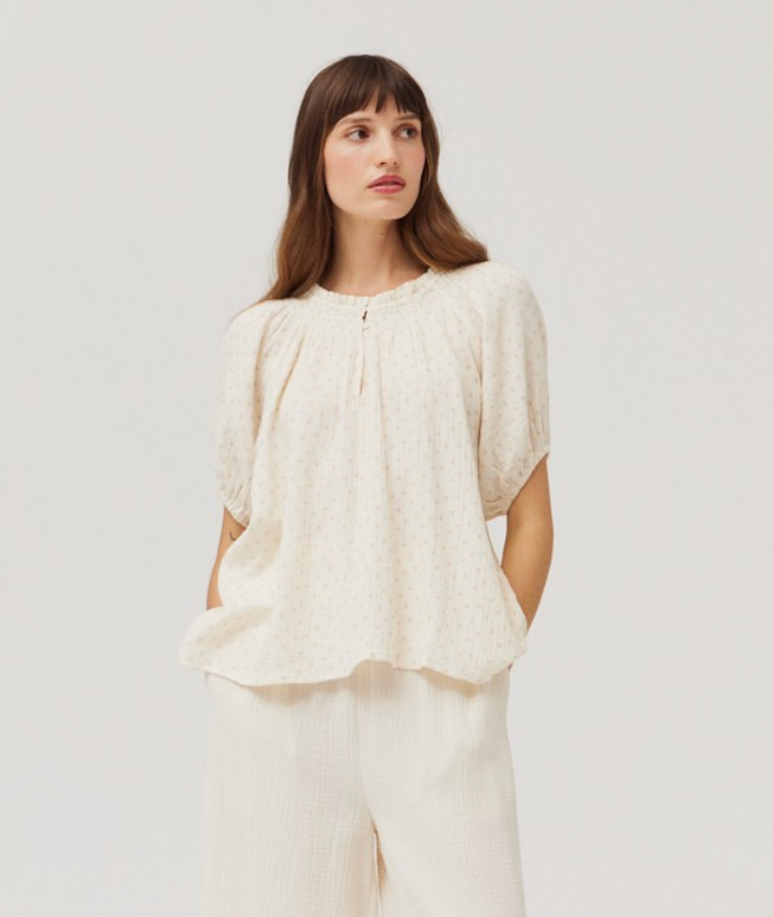 Ditsy Print Gauze Top