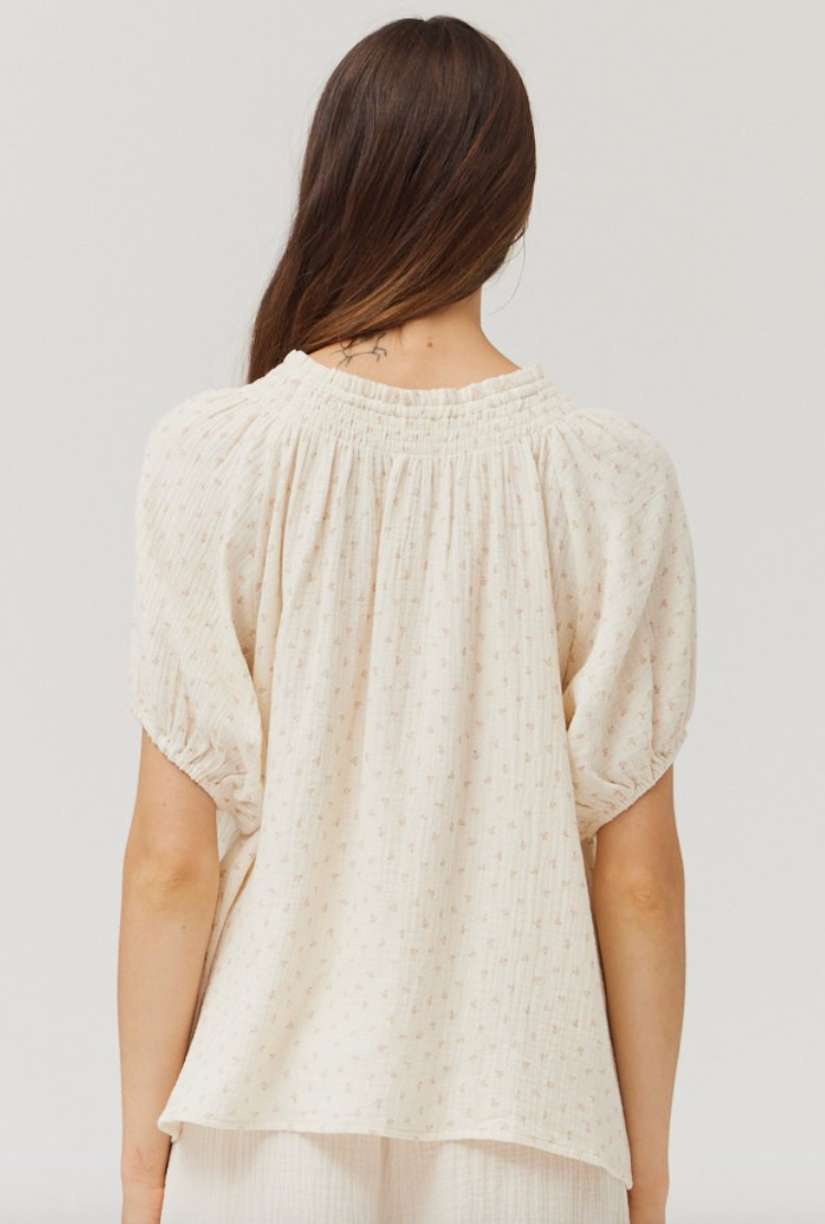 Ditsy Print Gauze Top