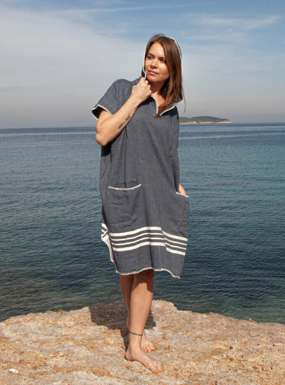 Cotton Beach Cover Up w Hood