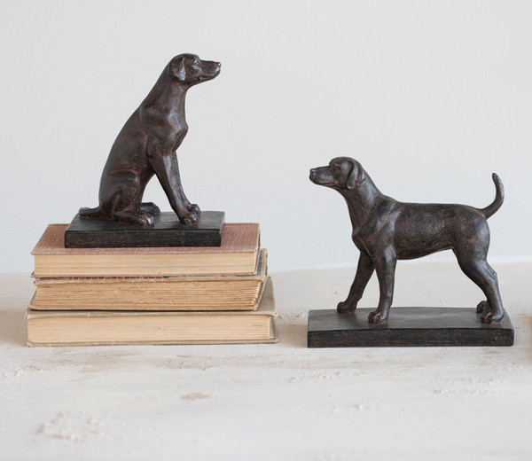 Resin Dog Bookends