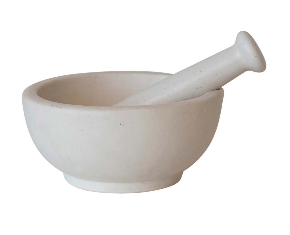 Stoneware Mortar and Pestle