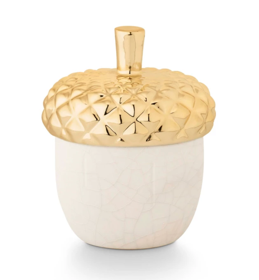 Autumn Chestnut Ceramic Acorn Candle