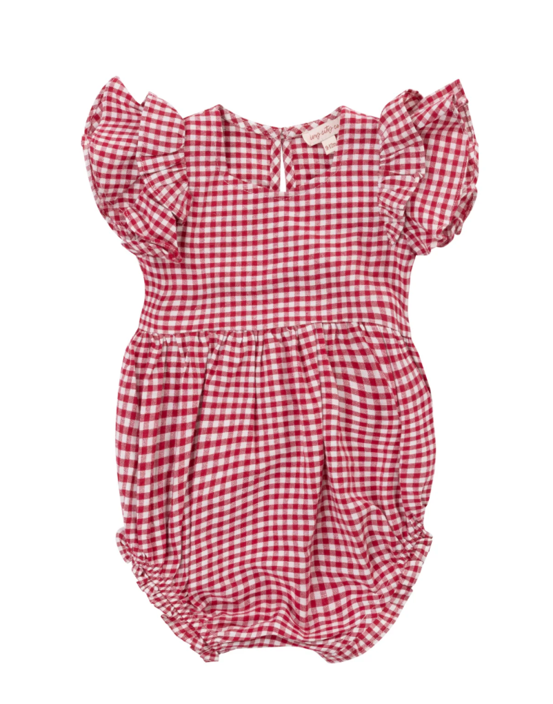 Baby Hattie Romper in Red Gingham