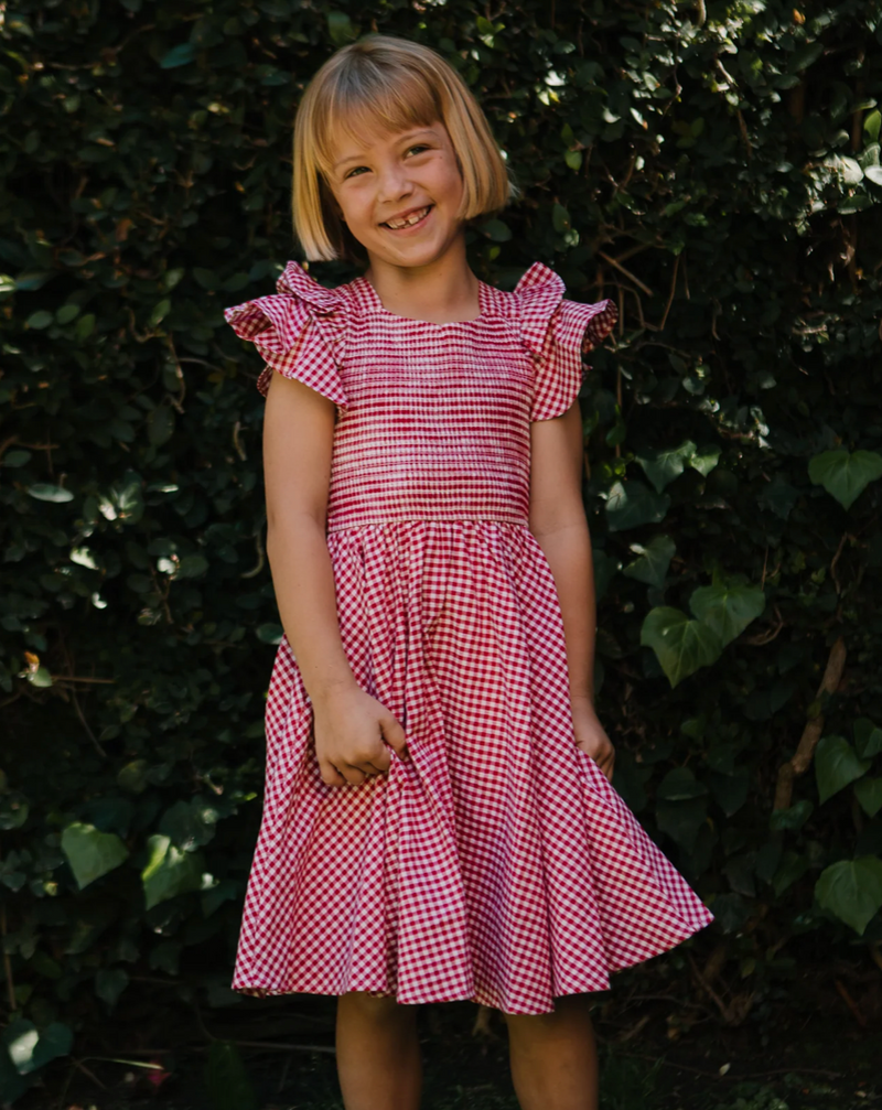 Mini Hattie Dress in Red Gingham
