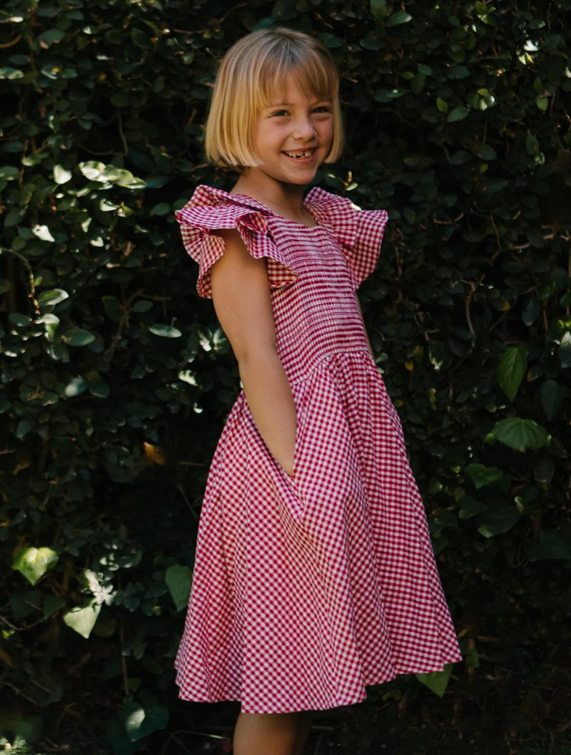Mini Hattie Dress in Red Gingham