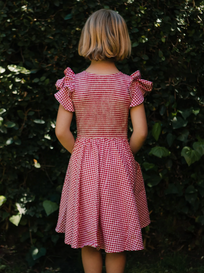 Mini Hattie Dress in Red Gingham