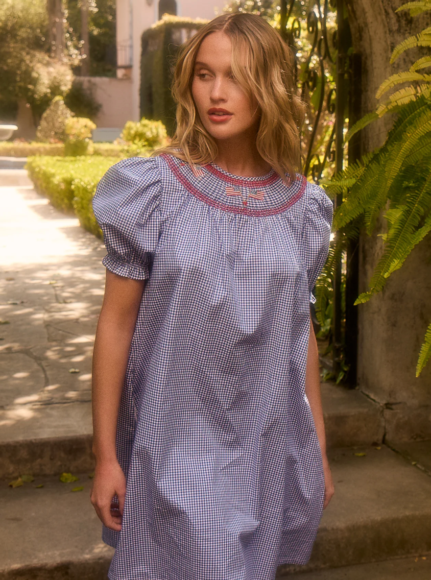 Martha Dress in Blue Gingham
