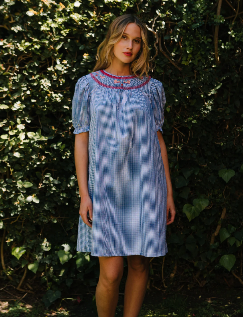 Martha Dress in Blue Gingham