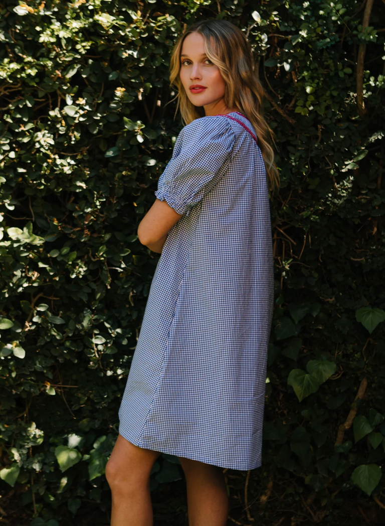 Martha Dress in Blue Gingham