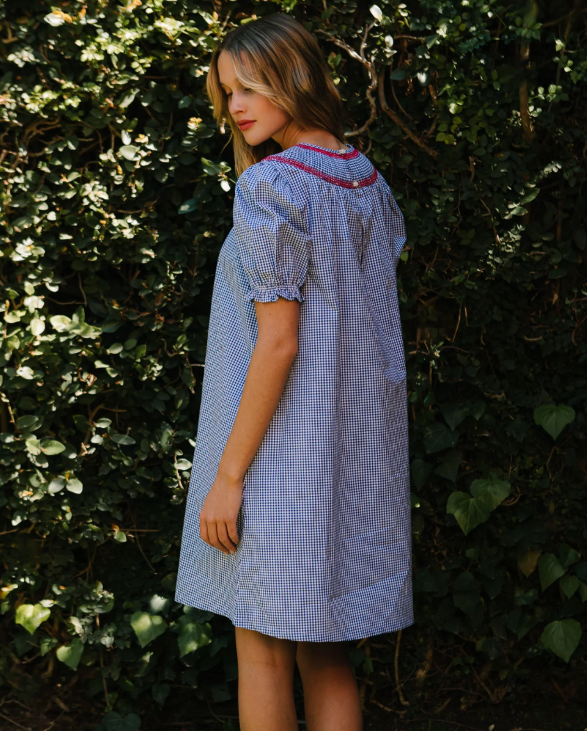 Martha Dress in Blue Gingham