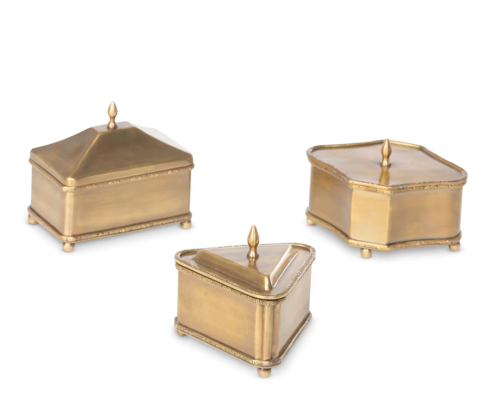 Brass Escritoire Boxes- Set of 3