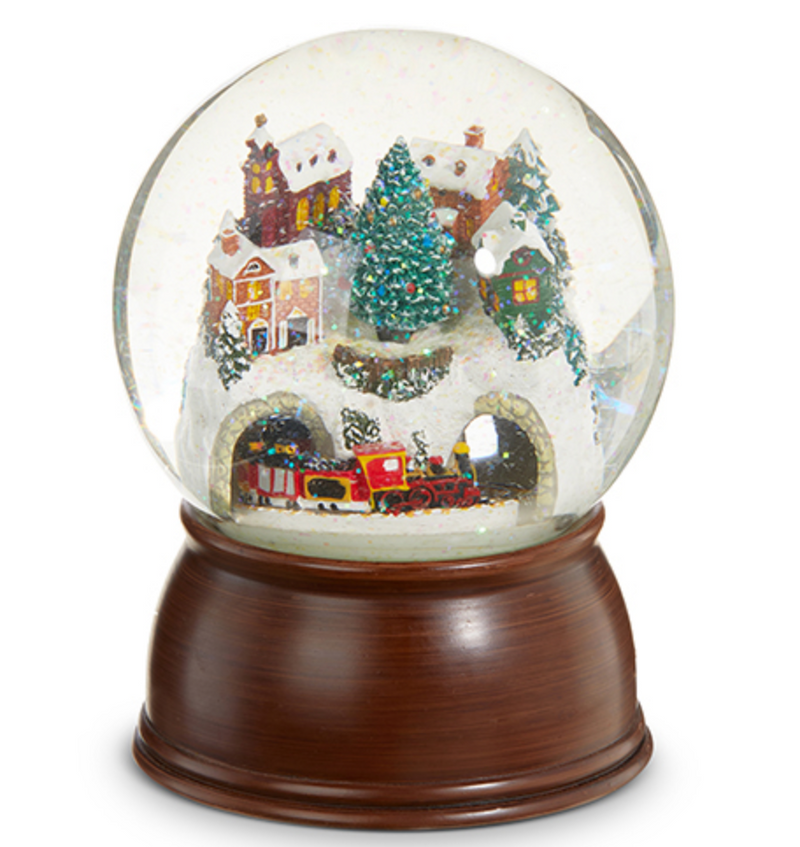 House and Train Musical Snow Globe