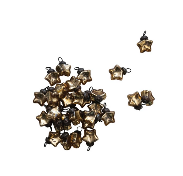 1" Glass Star Ornaments- Set of 30