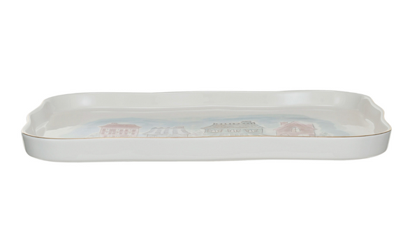 Christmas Village Stoneware Platter