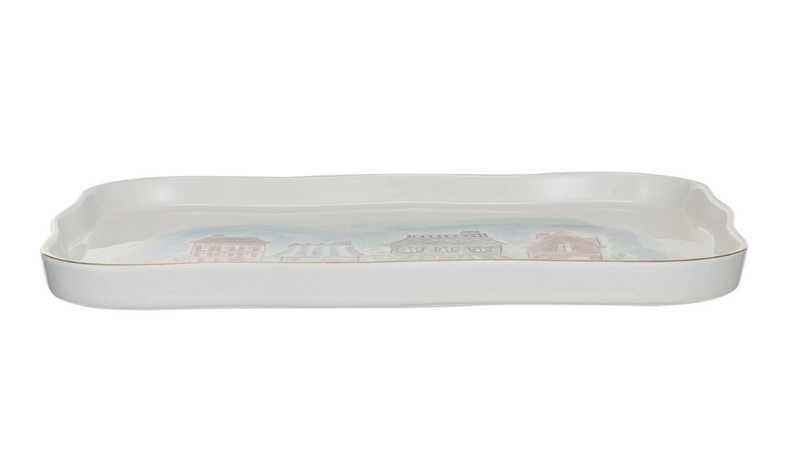 Christmas Village Stoneware Platter