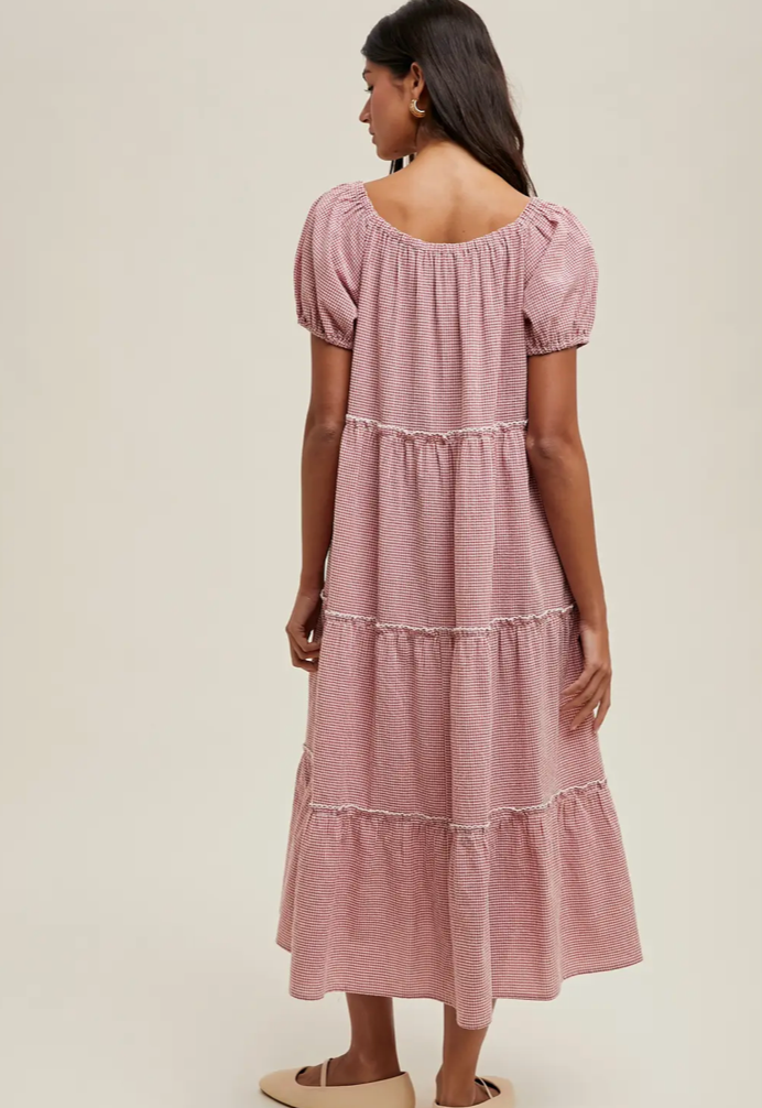 Gingham Tiered Dress