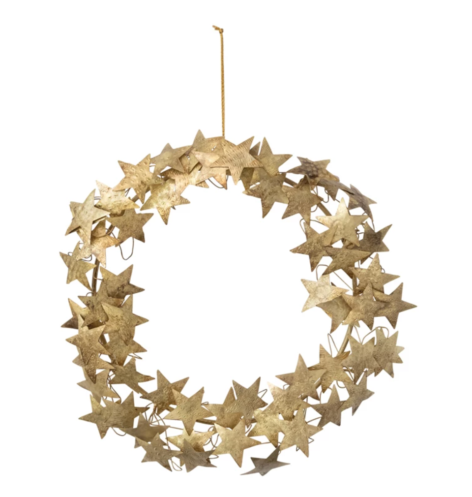 Embossed Metal Stars Wreath