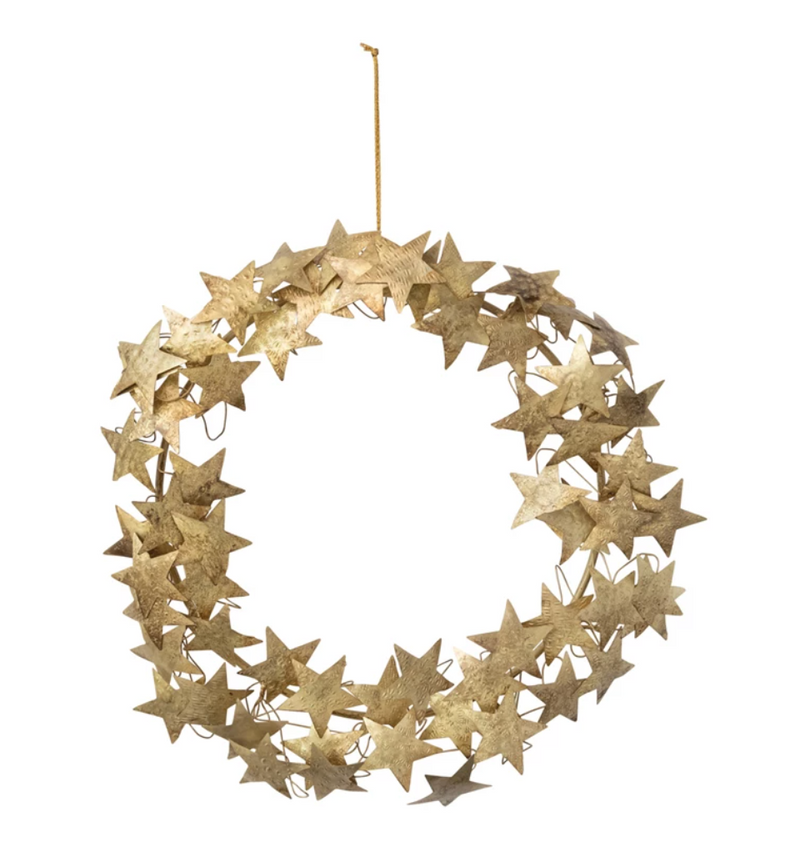 Embossed Metal Stars Wreath