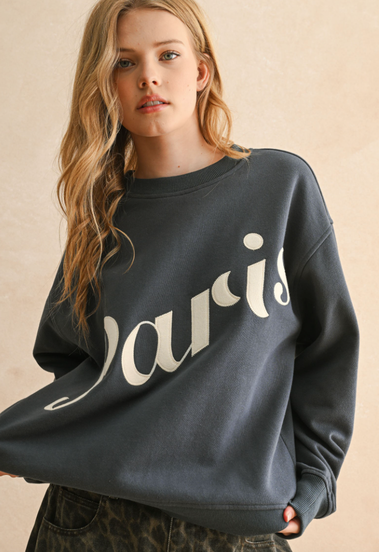Paris Patch Front Sweatshirt