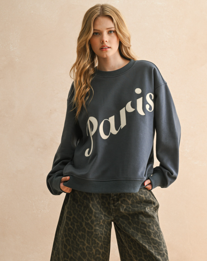 Paris Patch Front Sweatshirt
