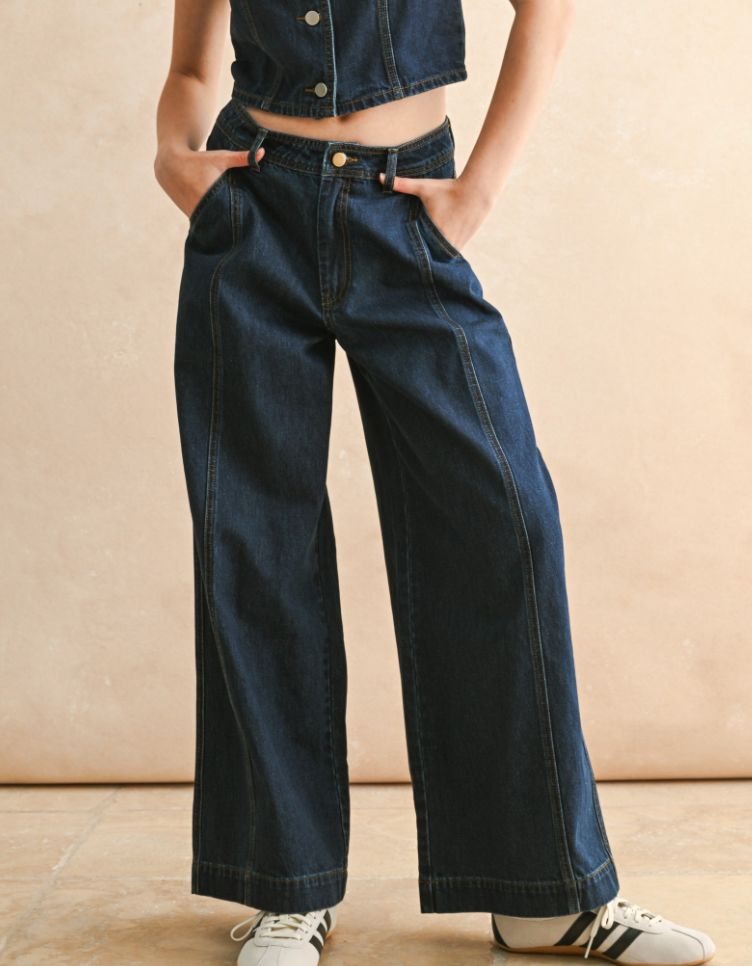 Dark Denim Wide Leg Pant