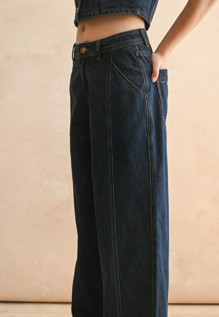 Dark Denim Wide Leg Pant