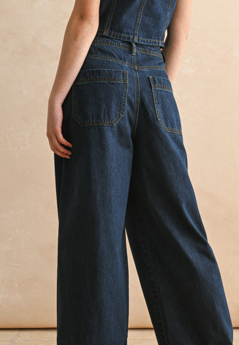 Dark Denim Wide Leg Pant