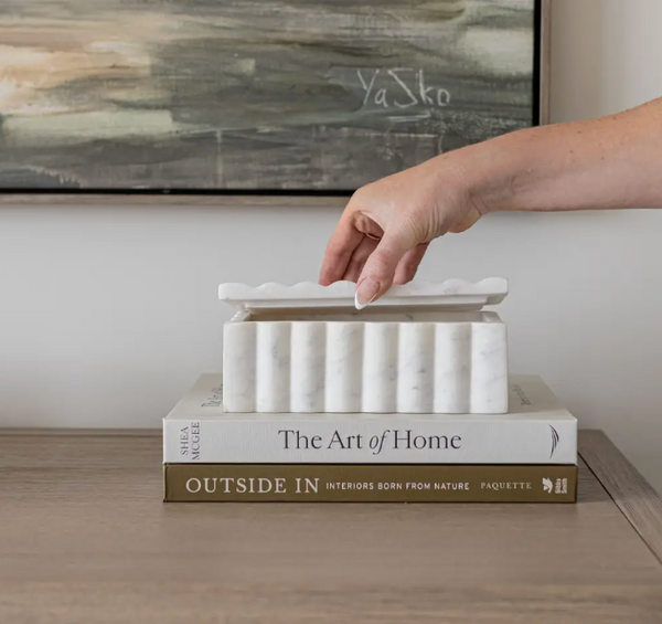 Marble Fluted Decor Box