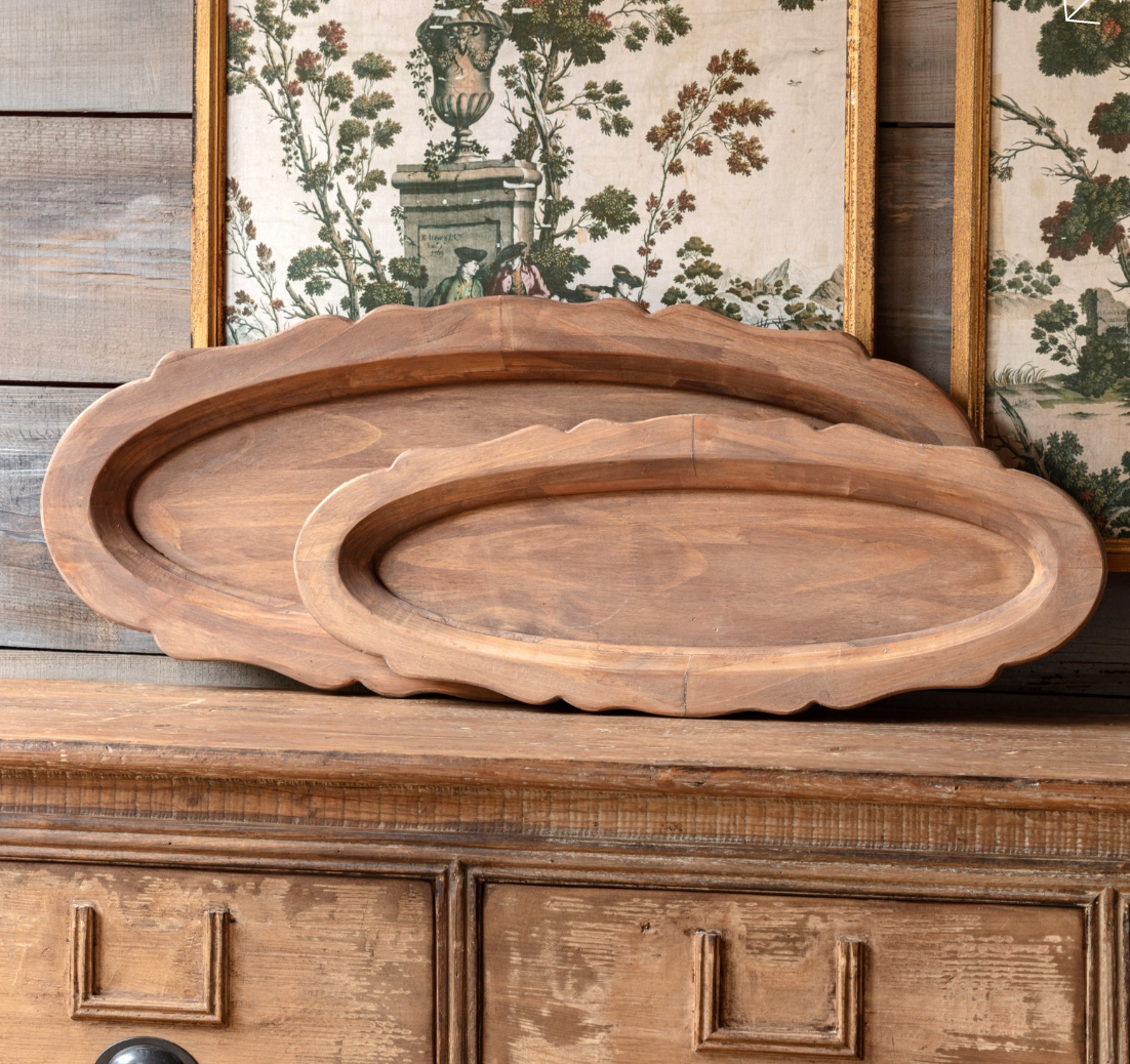 Oblong Wooden Serving
