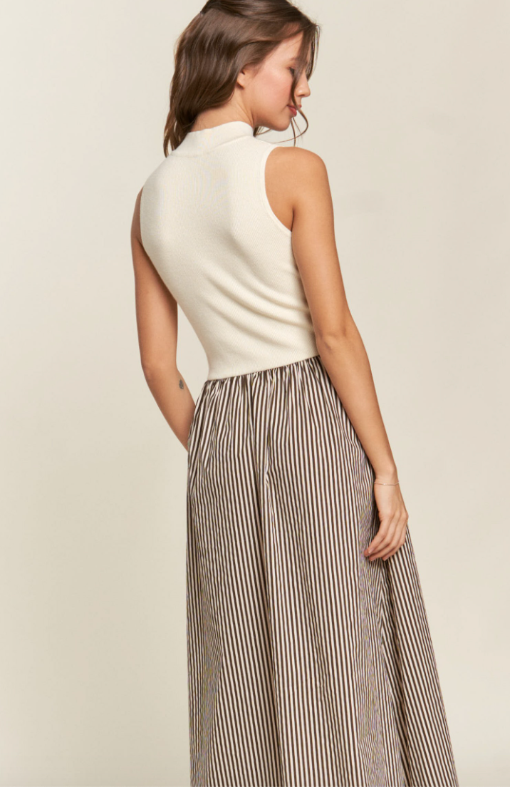 Sweater Mix Stripe Maxi Dress