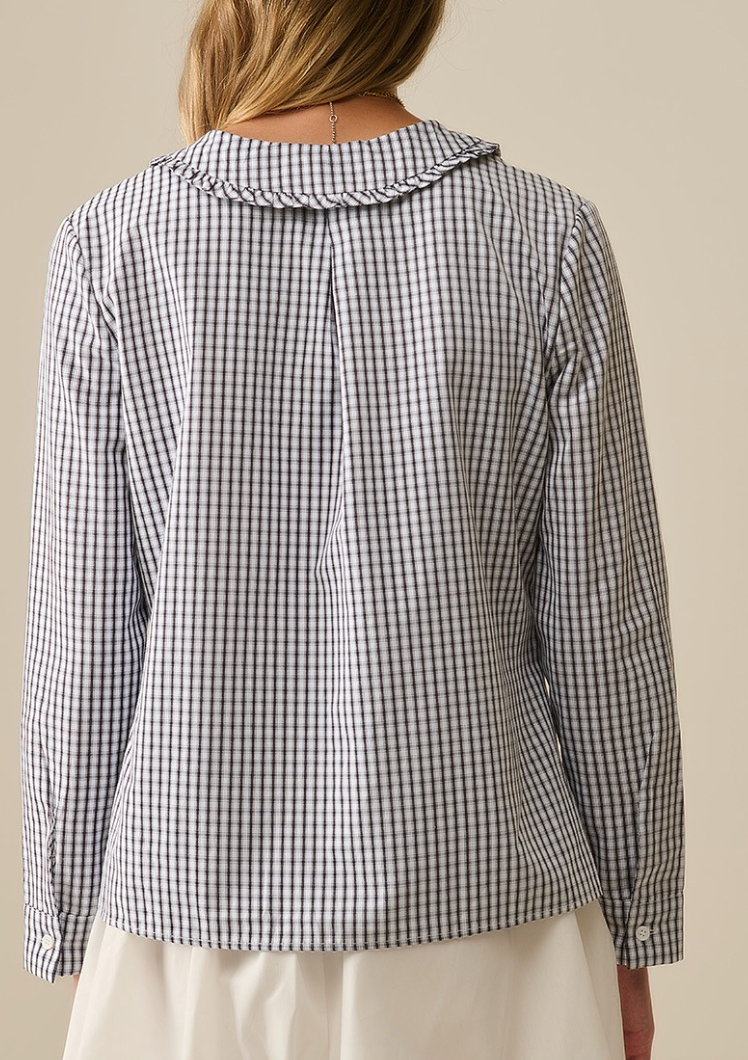Gingham Peter Pan Collar Blouse