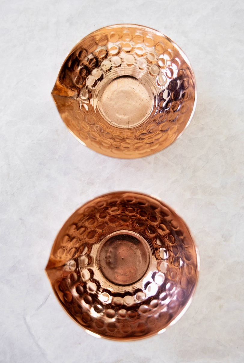 Copper Hammered Pinch Pot