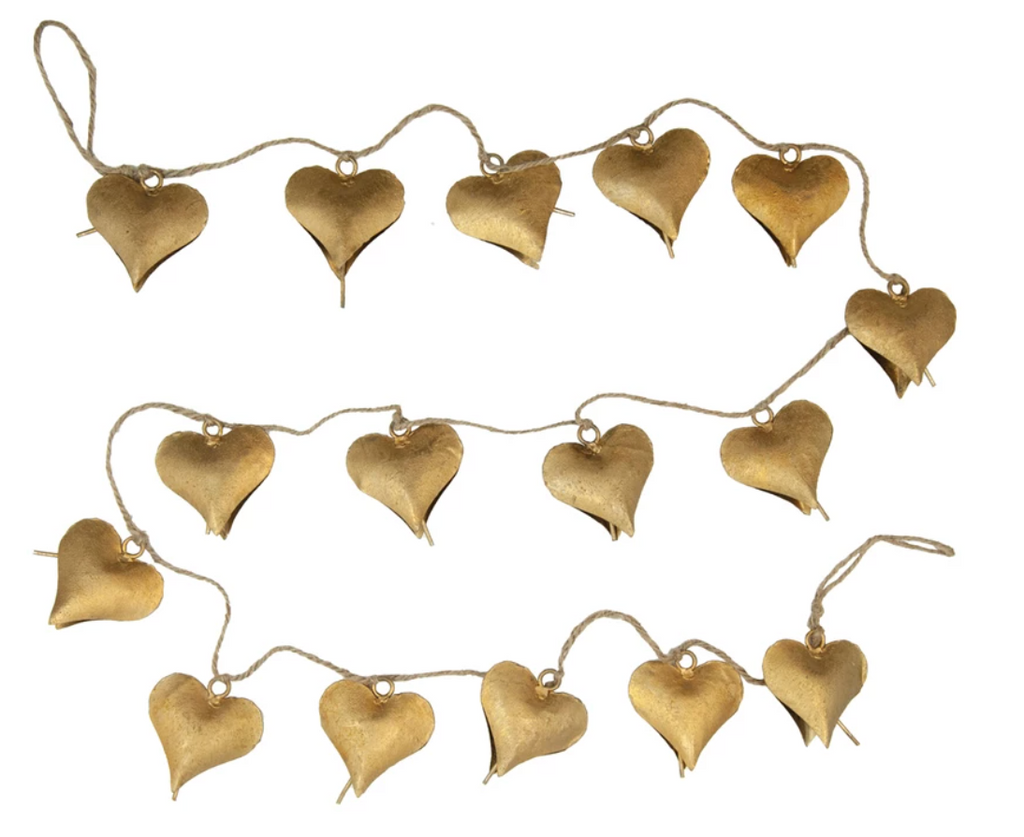 Metal Heart Bell Garland